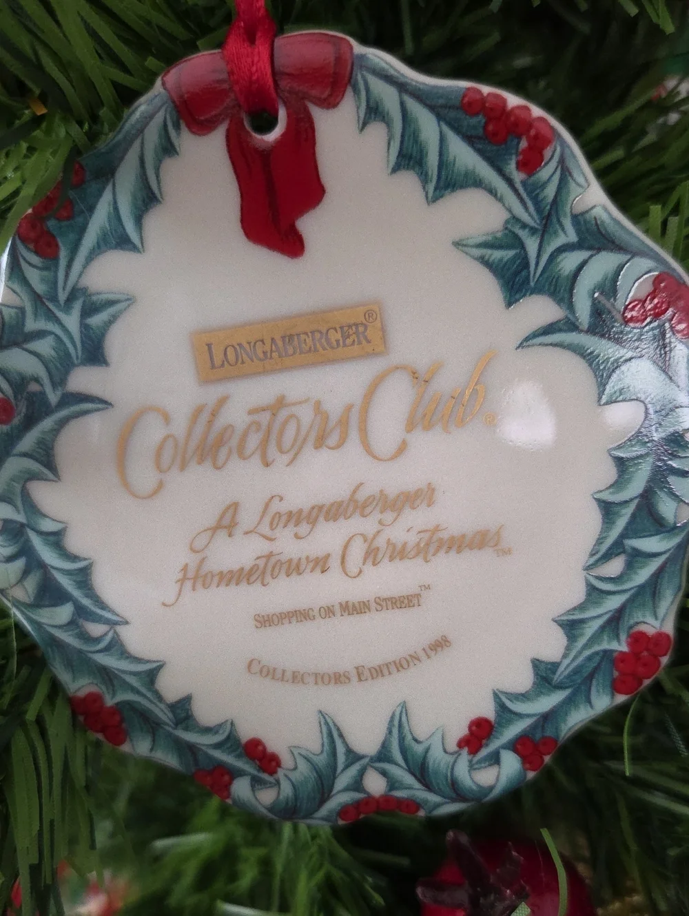 *1998* Longaberger Ceramic Collector's Club Ornament